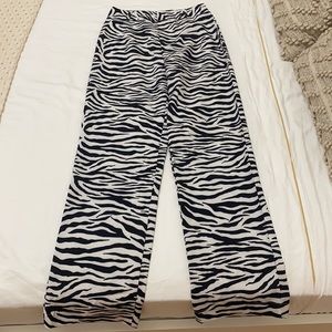 SHEKOU Zebra Pants Size S